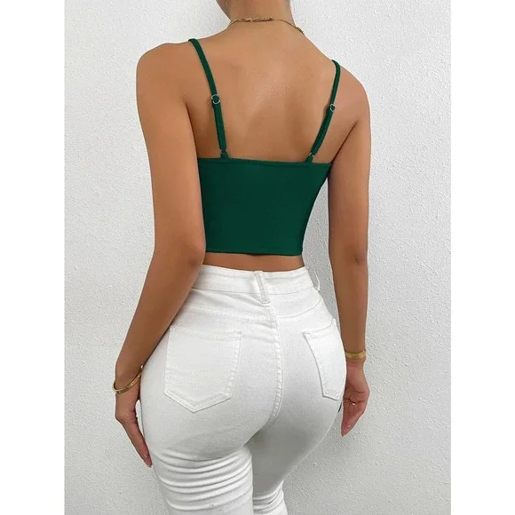 Solid Bustier Crop Cami Top black - Picture 3 of 12